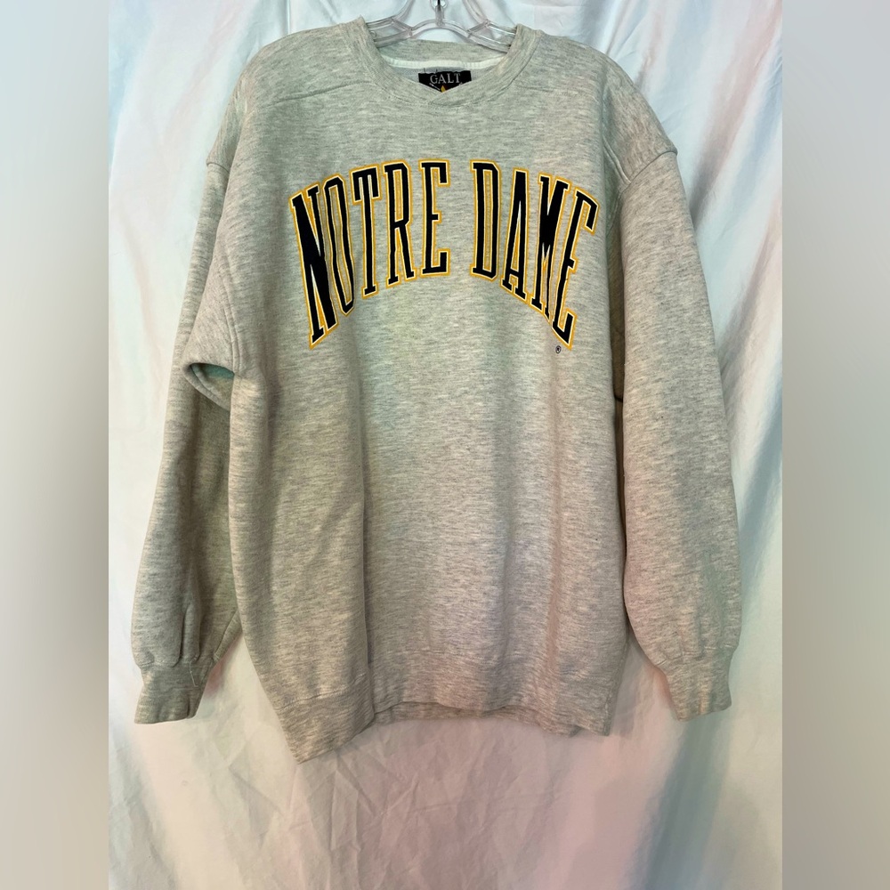 GALT CREW - Gray Notre Dame Men's Sweat Shirt, Vintage 80’s -90’s